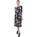 Easter bunny pattern Ruffle End Midi Chiffon Dress