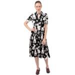 Easter bunny pattern Keyhole Neckline Chiffon Dress