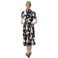 Keyhole Neckline Chiffon Dress 