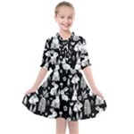 Easter bunny pattern Kids  All Frills Chiffon Dress