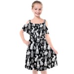Easter bunny pattern Kids  Cut Out Shoulders Chiffon Dress