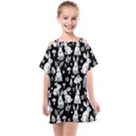 Easter bunny pattern Kids  One Piece Chiffon Dress