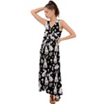 Easter bunny pattern V-Neck Chiffon Maxi Dress