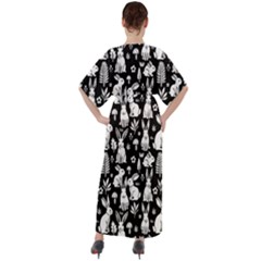 V-Neck Boho Style Maxi Dress 