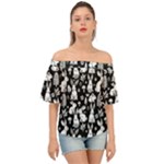 Easter bunny pattern Off Shoulder Short Sleeve Top