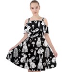 Easter bunny pattern Cut Out Shoulders Dress