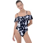 Easter bunny pattern Frill Detail One Piece Swimsuit