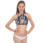 Easter bunny pattern Cross Front Halter Bikini Top