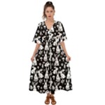 Easter bunny pattern Kimono Sleeve Boho Dress