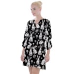 Easter bunny pattern Open Neck Shift Dress