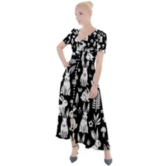 Button Up Short Sleeve Maxi Dress 