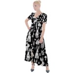 Easter bunny pattern Button Up Short Sleeve Maxi Dress