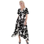 Easter bunny pattern Cross Front Sharkbite Hem Maxi Dress