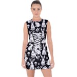 Easter bunny pattern Lace Up Front Bodycon Dress