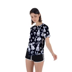 Asymmetrical Short Sleeve Sports T-Shirt 
