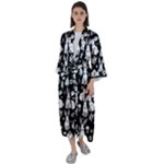 Easter bunny pattern Maxi Satin Kimono