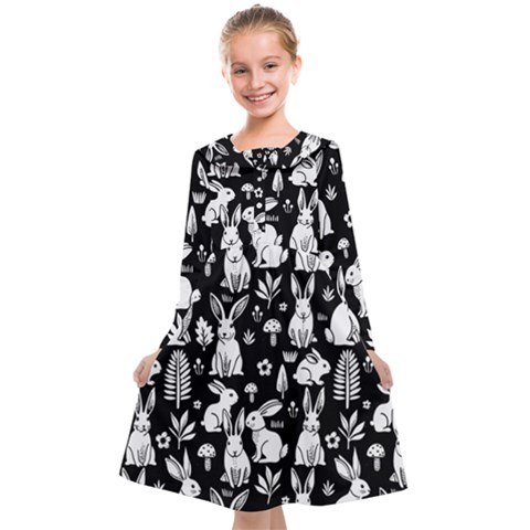Easter bunny pattern Kids  Midi Sailor Dress from ArtsNow.com