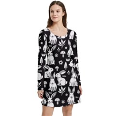 Long Sleeve Velour Skater Dress 