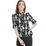 Easter bunny pattern Frill Neck Blouse