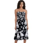 Easter bunny pattern Knee-Length Strapless Bra Top Dress