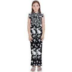 Kids  Sleeveless Ruffle Edge Band Collar Chiffon One Piece 