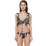 Easter bunny pattern Low Cut Ruffle Edge Bikini Set
