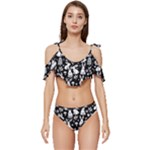 Easter bunny pattern Ruffle Edge Tie Up Bikini Set	