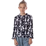 Easter bunny pattern Kids  Frill Detail T-Shirt