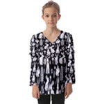 Easter bunny pattern Kids  V Neck Casual Top