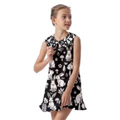 Kids  Pilgrim Collar Ruffle Hem Dress 