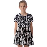 Easter bunny pattern Kids  Short Sleeve Pinafore Style Dress