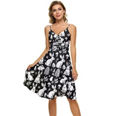 Sleeveless Tie Front Chiffon Dress 