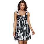 Easter bunny pattern Ruffle Strap Babydoll Chiffon Dress