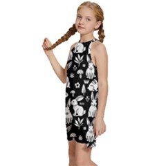 Kids  Halter Collar Waist Tie Chiffon Dress 