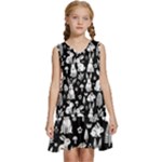 Easter bunny pattern Kids  Sleeveless Tiered Mini Dress
