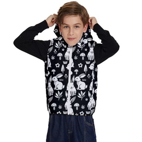 Easter bunny pattern Kids  Stylish Hooded Puffer Vest from ArtsNow.com