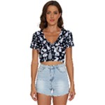 Easter bunny pattern V-Neck Crop Top