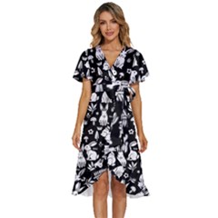 Women s Kimono Wrap Satin Dress 