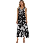 Easter bunny pattern V-Neck Sleeveless Wide Leg Pants Overalls