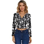 Easter bunny pattern Long Sleeve V-Neck Top
