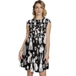 Easter bunny pattern Cap Sleeve High Waist Dress
