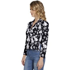 Women s Long Sleeve Revers Collar Cropped Jacket 