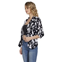 Women s 3/4 Sleeve Ruffle Edge Open Front Jacket 