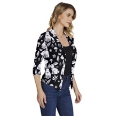 Women s Draped Front 3/4 Sleeve Shawl Collar Jacket 