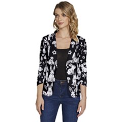 Women s One-Button 3/4 Sleeve Short Jacket 