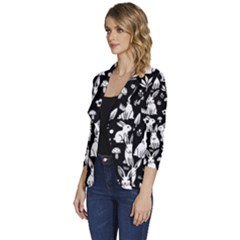 Women s One-Button 3/4 Sleeve Short Jacket 