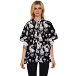 Easter bunny pattern Women s Batwing Button Up Shirt