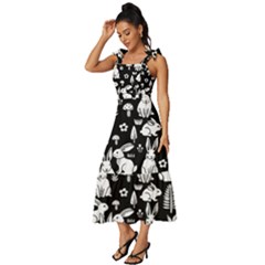 Tie-Strap Tiered Midi Chiffon Dress 