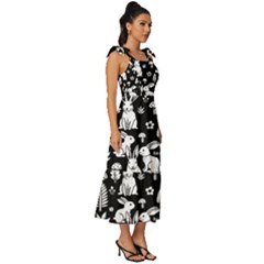 Tie-Strap Tiered Midi Chiffon Dress 
