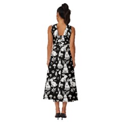 Sleeveless Cross Front Cocktail Midi Chiffon Dress 